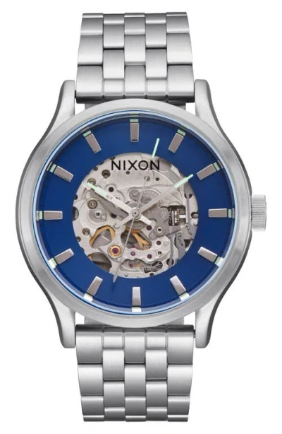 Nixon Spectra Automatic Bracelet Watch, 40mm In Navy Sunray/silver