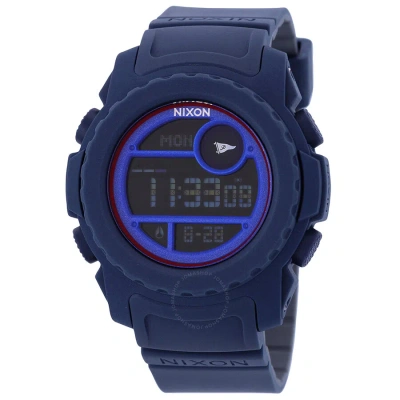 Nixon Super Unit Primitive Quartz Digital Men's Watch A921-2429-00 In Blue