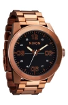 Nixon The Corporal Bracelet Watch, 48mm In Chocolate/dark Roast