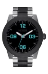 Nixon The Corporal Bracelet Watch, 48mm In Silver/gunmetal