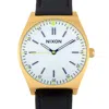 Nixon The Crew Leather 39mm Gold-tone Stainless Steel Watch A1188 2769 In Multi