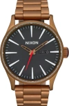 Nixon The Sentry Bracelet Watch, 42mm In Brown