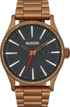 Nixon The Sentry Bracelet Watch, 42mm In Bronze / Black