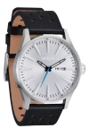 Nixon The Sentry Leather Strap Watch, 42mm