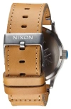 Nixon The Sentry Leather Strap Watch, 42mm In Natural/black