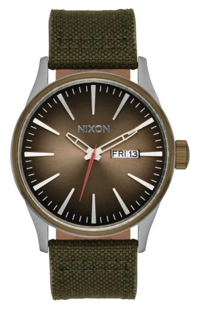 Nixon The Sentry Nylon Strap Watch, 42mm