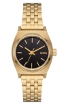 Nixon The Small Time Teller Bracelet Watch, 26mm In Gold/black