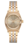Nixon The Small Time Teller Bracelet Watch, 26mm In Lt Gold/silver/vintage White