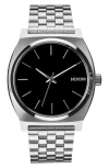 Nixon The Time Teller Bracelet Watch, 37mm In Black/silver