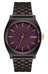 Nixon The Time Teller Bracelet Watch, 37mm In Gunmetal/blackberry/gold