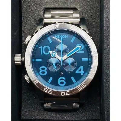 Pre-owned Nixon The51-30 Men's Watch A083-2219 Chrono Quartz Dark Blue