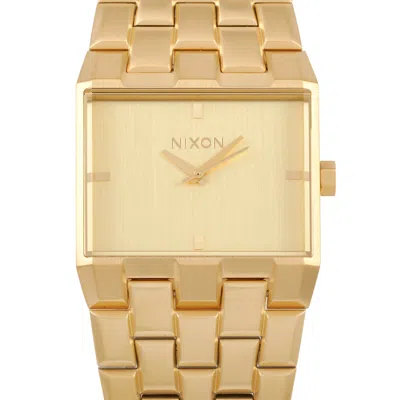 Nixon Ticket Ii All Gold 34mm Watch A1262-502