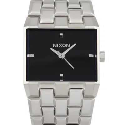 Nixon Ticket Ii Silver/black 34mm Stainless Steel Watch A1262-625 In Metallic