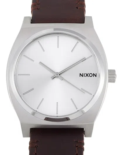 Pre-owned Nixon Time Teller 37mm In Silver