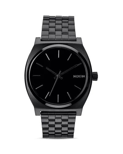 Nixon 'the Time Teller' Stainless Steel Bracelet Watch, 37mm In Black/black