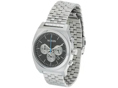 Nixon Time Teller Chrono Watches Chrome/black/chrome Sunray: One Size In Metallic