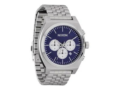 Nixon Time Teller Chrono Watches Silver/midnight/silver: One Size In Metallic