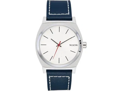 Nixon Time Teller Leather Watches Silver/cloud/indigo: One Size