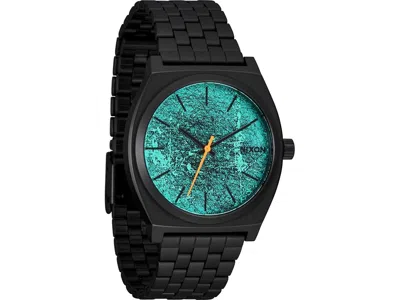 Nixon Time Teller Men's Watches Black/oxidation, Leather/stainless Steel