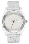 Nixon Time Teller Opp Silicone Strap Watch, 39.5mm In Vanilla Speckle