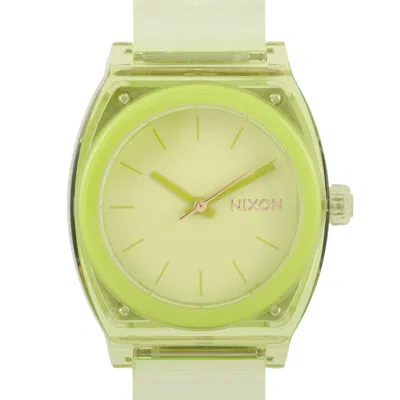Nixon Time Teller P 40mm Transparent Lime Polycarbonate Watch A1215-536-00 In Yellow