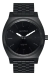 Nixon Time Teller Solar Bracelet Watch, 40mm In All Black/white