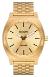 Nixon Time Teller Solar Bracelet Watch, 40mm In All Gold/black