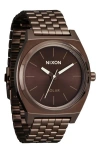 Nixon Time Teller Solar Bracelet Watch, 40mm In Chocolate/cappuccino