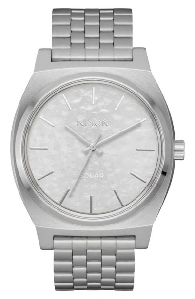 Nixon Time Teller Solar Bracelet Watch, 40mm In Metallic