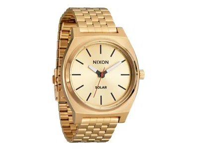 Nixon Time Teller Solar Men's Watches All Gold/black, Gold Tone/stainless Steel