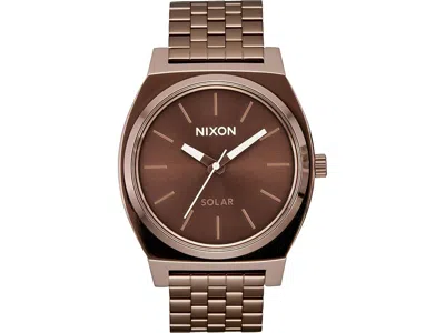Nixon Time Teller Solar Watches Chocolate/cappuccino: One Size In Gray