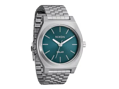 Nixon Time Teller Solar Watches Silver/dusty Blue Sunray: One Size In Red