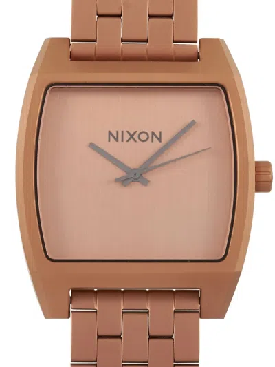 Pre-owned Nixon Time Tracker 37mm In Brown