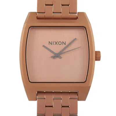 Nixon Time Tracker Matte Copper/gunmetal 37mm Stainless Steel Watch A1245-3165 In Multi