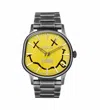 Nixon Unisex Nirvana Sentry Wobble Smiley Face Watch In Yellow In Yellow