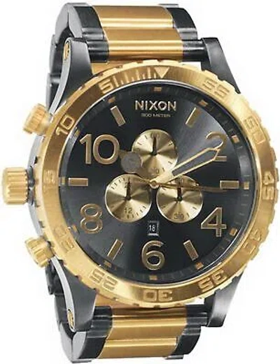 Pre-owned Nixon Watch 51-30 Chrono A083-595 Gunmetal/gold A083595