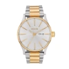 Nixon Sentry Bracelet Watch, 42mm In Silver/gold