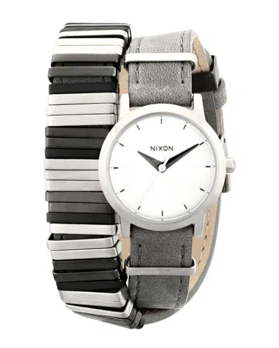 Nixon Women's Leather Watch In Gray