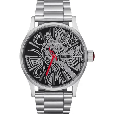 Nixon X Rolling Stones Sentry Bracelet Watch, 42mm In Gray
