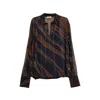 Niza Black Women's Long Sleeved Blouse In Multi