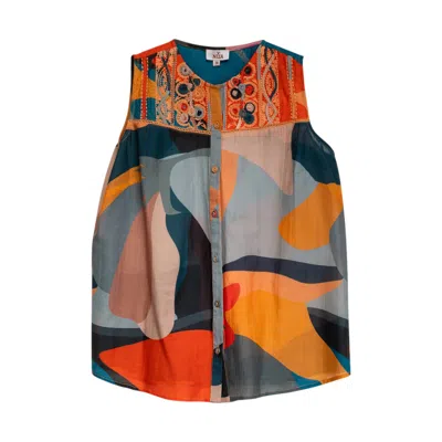 Niza Women's Abstract Embroidered Shirt Naima In Multi
