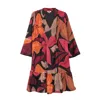 Niza Women's Asymmetric Long Sleeve Dress In Orange