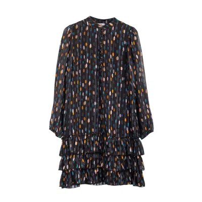 Niza Women's Black Alejandra Polka Dot Dress