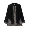 Niza Women's Black Bruna Mao Collar Jacket In Black