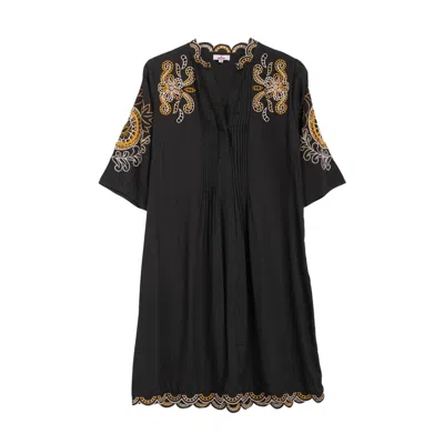 Niza Women's Black Embroidered Estela Dress
