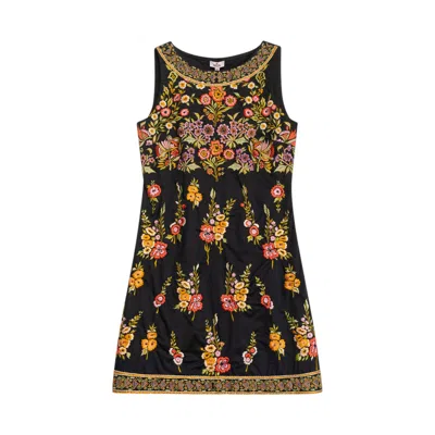 Niza Women's Black Embroidered Sleeveless Dress Penélope