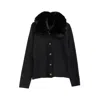 Niza Women's Black Jacket With Gold Buttons On The Front In Black