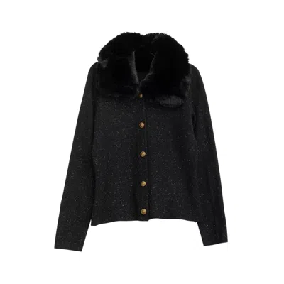 Niza Women's Black Jacket With Gold Buttons On The Front