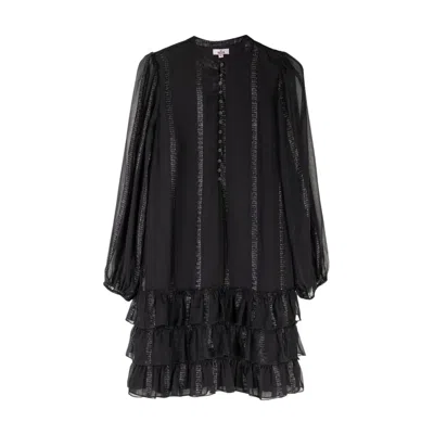 Niza Women's Black Lara Ruffle Dress
