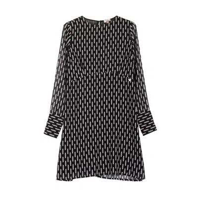 Niza Women's Black Lia Geometric Print Dress